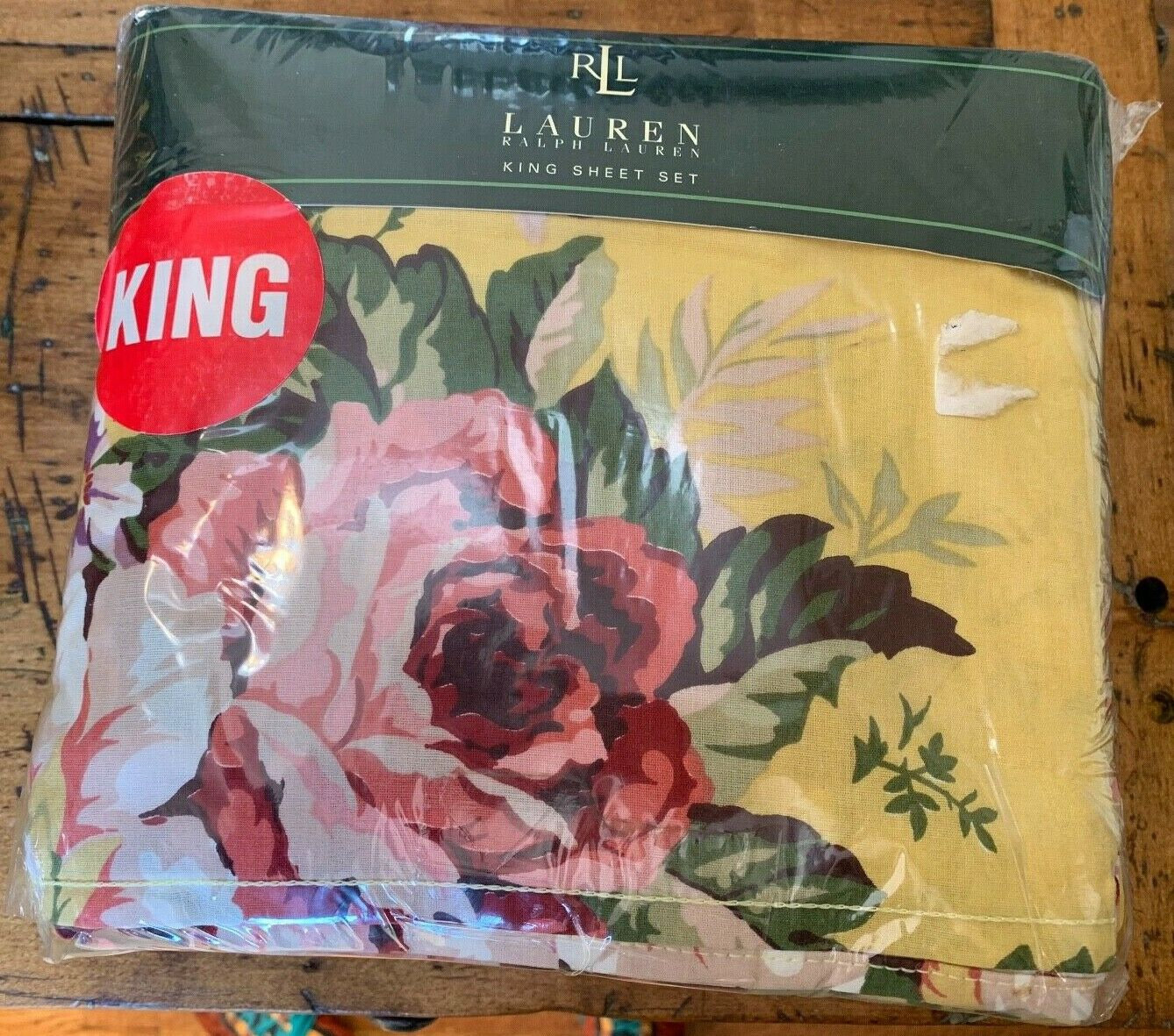 RALPH LAUREN BROOKE Yellow Floral King 4pc Sheet Set Vintage Rare New Etsy
