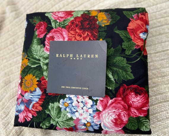 RALPH LAUREN COSSETTE ブラック フローラル ツイン 羽毛布団