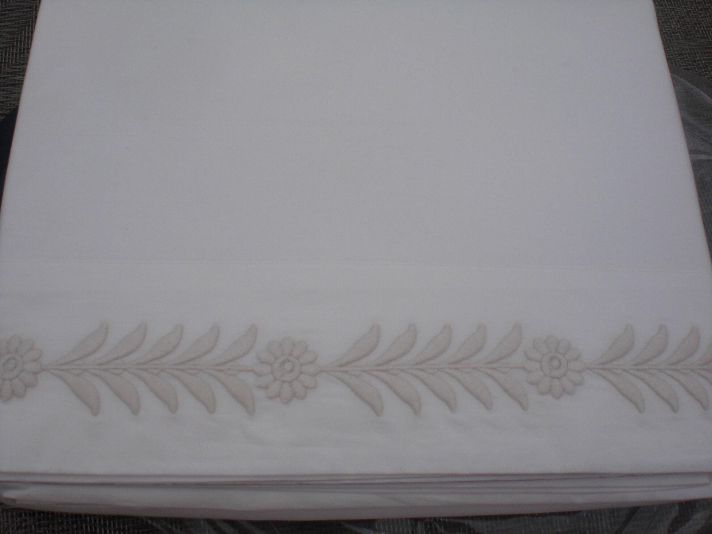 Ralph Lauren Sonoma Valley LIZETH Cream EMBROIDERED KING Flat Sheet New