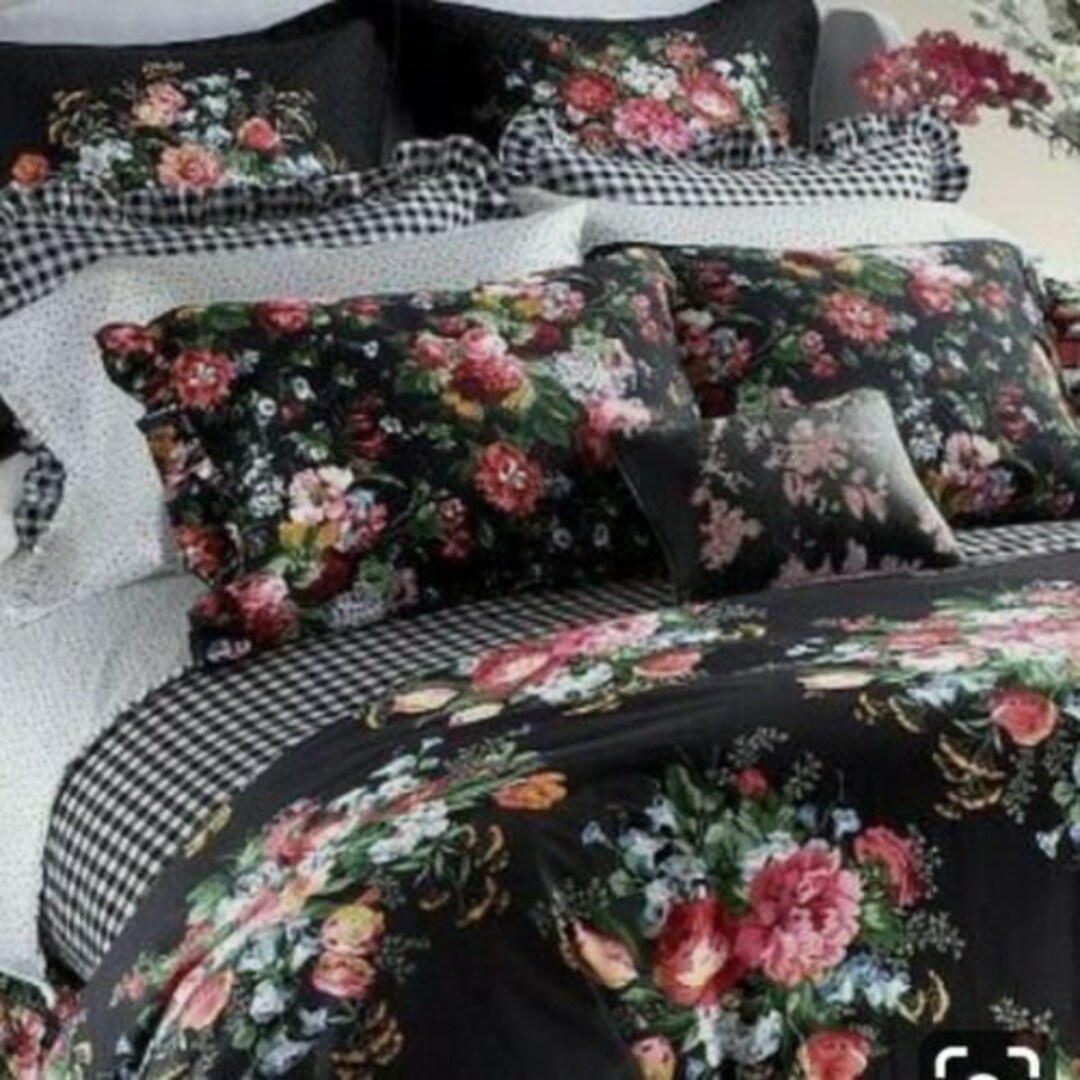 Ralph Lauren Cossette Black King Isadora Duvet Comforter Cover Vintage