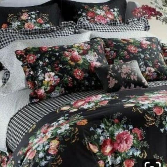 Ralph Lauren Cossette Black Isadora Full Queen Duvet Comforter