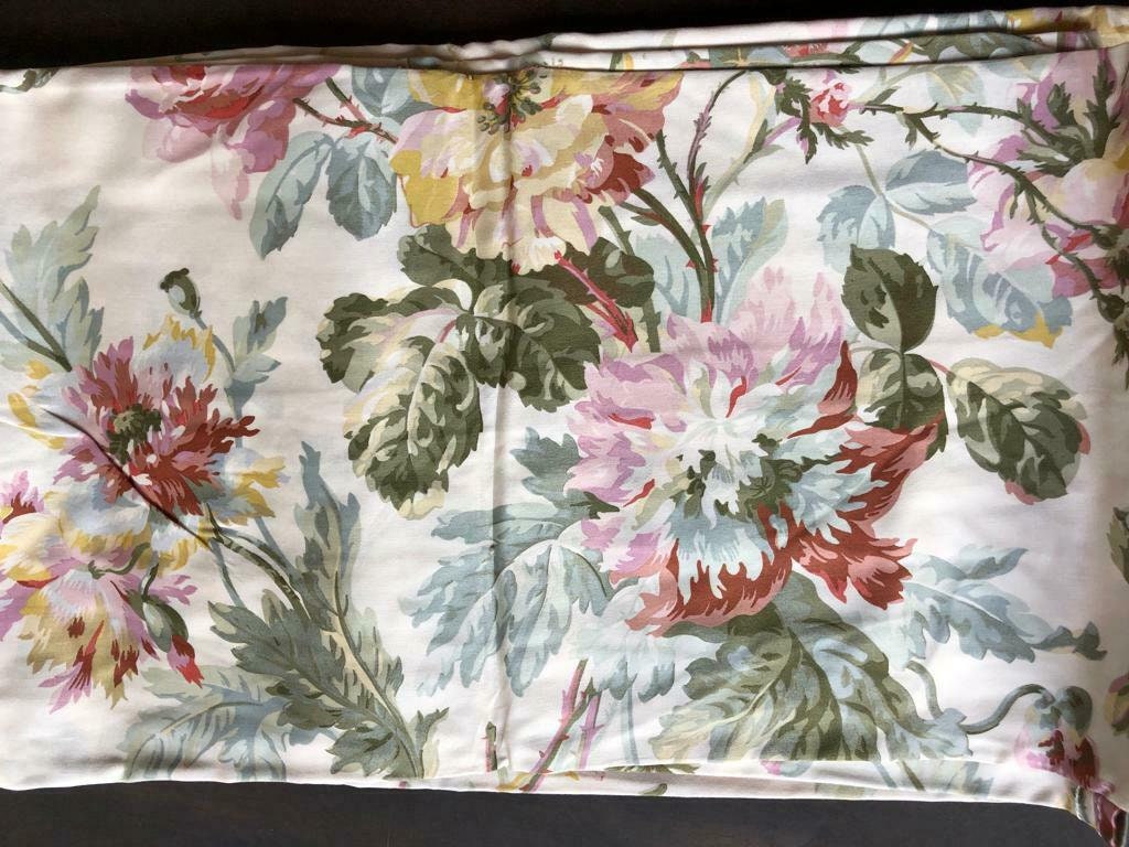 Ralph Lauren WENTWORTH Floral KING Flat Sheet 280tc Sateen RARE Vintage