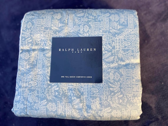 Ralph Lauren INDOCHINE PAGODA Paisley Blue QUEEN Duvet / Comforter