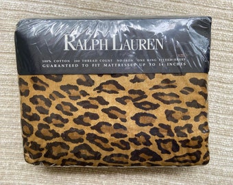 Ralph  Lauren   LEOPARD   Aragon   King  Deep  FITTED  SHEET   New