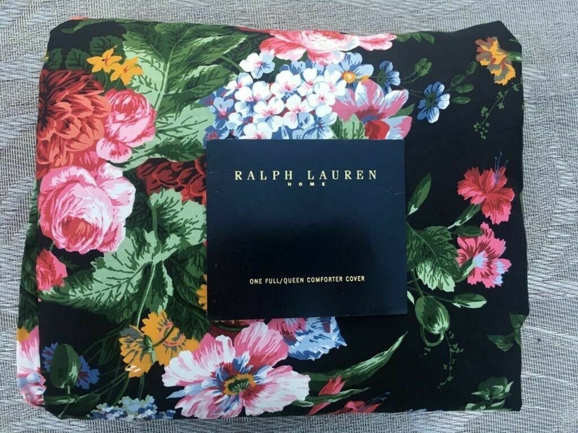 Ralph Lauren Cossette Isadora Black Floral KING COMFORTER Etsy
