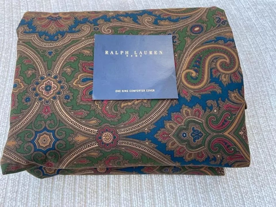 Ralph Lauren Brianna Paisley Equestrian KING DUVET / COMFORTER