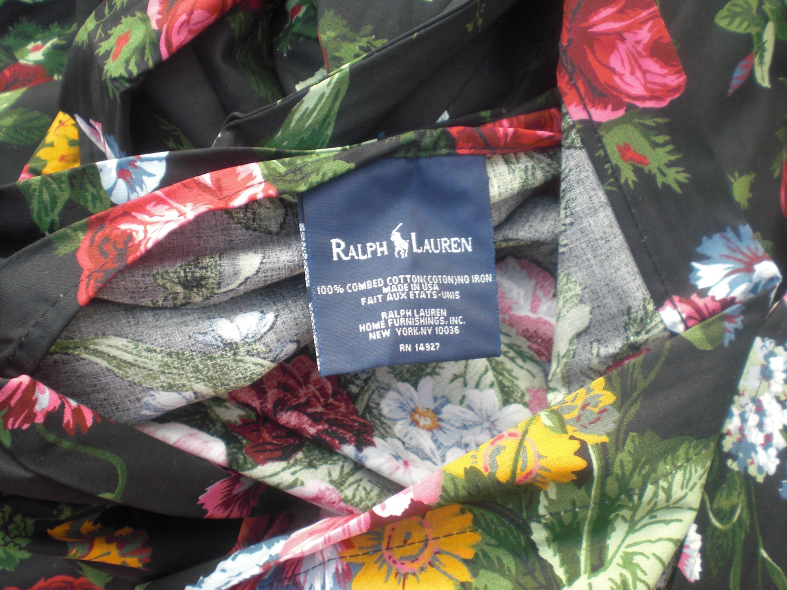 RALPH LAUREN COSSETTE Black Floral Twin Duvet / Comforter Cover Brand ...