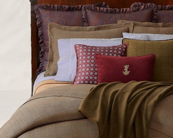 Ralph Lauren Bretford Herringbone KING Duvet Comforter Cover Vintage Rare!