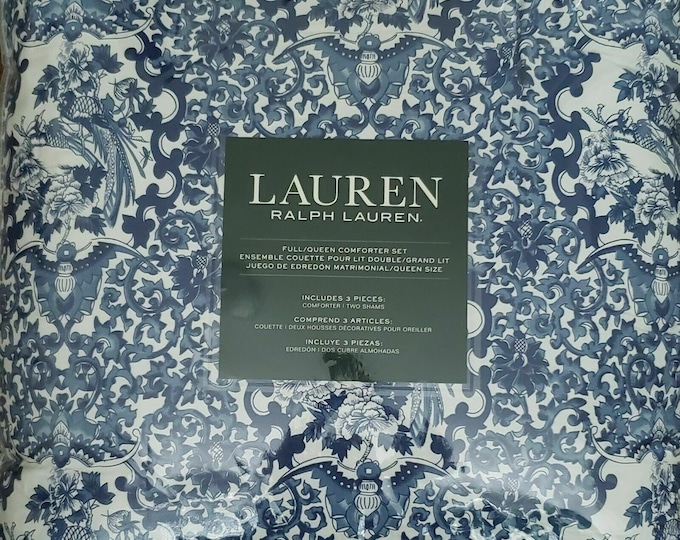 Ralph Lauren PORCELAIN BLUE TAMARIND Full/ Queen Duvet Comforter Cover