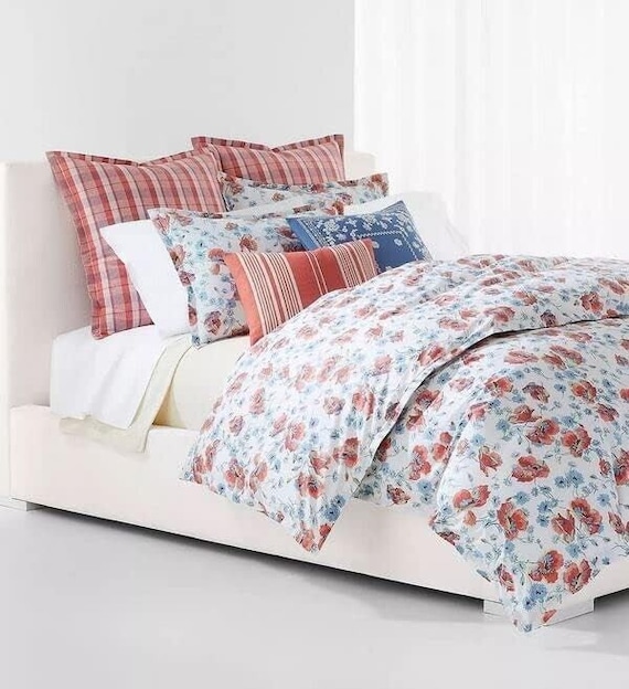 Ralph Lauren フラワープリント シーツ Ralph Lauren KING Kylah Floral Comforter Set Red White Blue