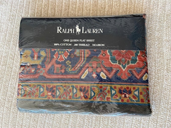Ralph Lauren Oxfordshire Sandlewood QUEEN FLAT Sheet Orienta NEW