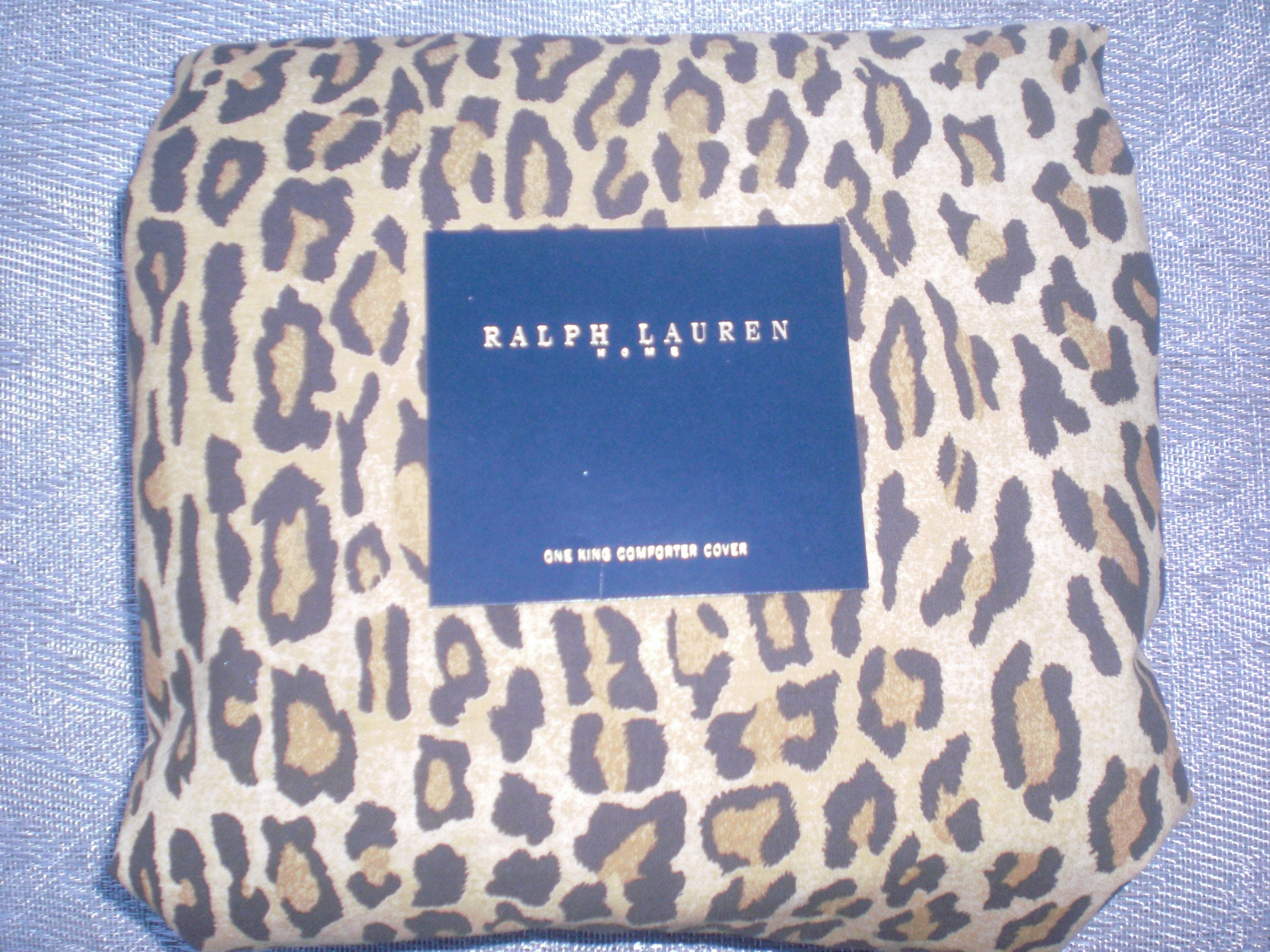 RALPH LAUREN Leopard Aragon King Duvet / Comforter Cover Vintage New