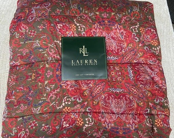 Ralph Lauren  Galahad Red  Paisley  King  Comforter   Sateen, 300TC Vintage! Pre- owned condition!