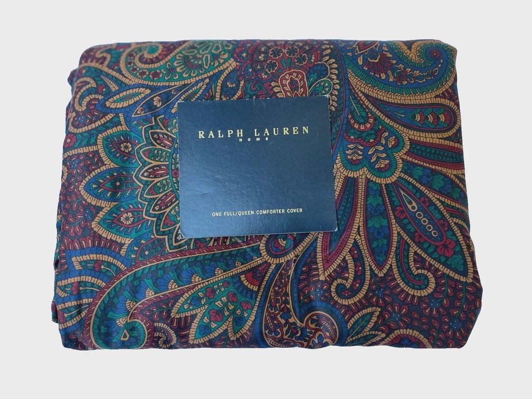 RALPH LAUREN Ascot Paisley Bohemian Queen Duvet / Comforter Cover