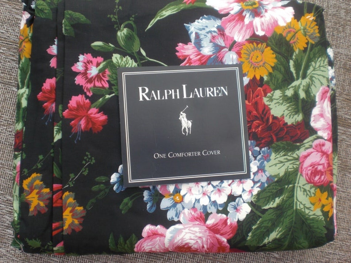Ralph Lauren Cossette Black King Isadora Duvet Comforter Cover Vintage Rare Etsy