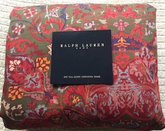 Ralph Lauren Galahad rood paisley dekbedovertrek / dekbedovertrek / dekbedovertrek vintage, gemaakt in Italië!