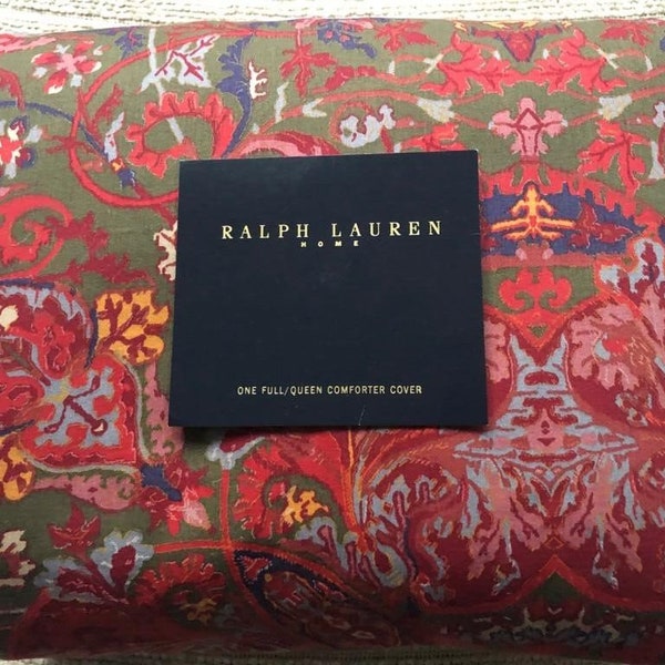 Ralph Lauren Galahad rood paisley dekbedovertrek / dekbedovertrek / dekbedovertrek vintage, gemaakt in Italië!