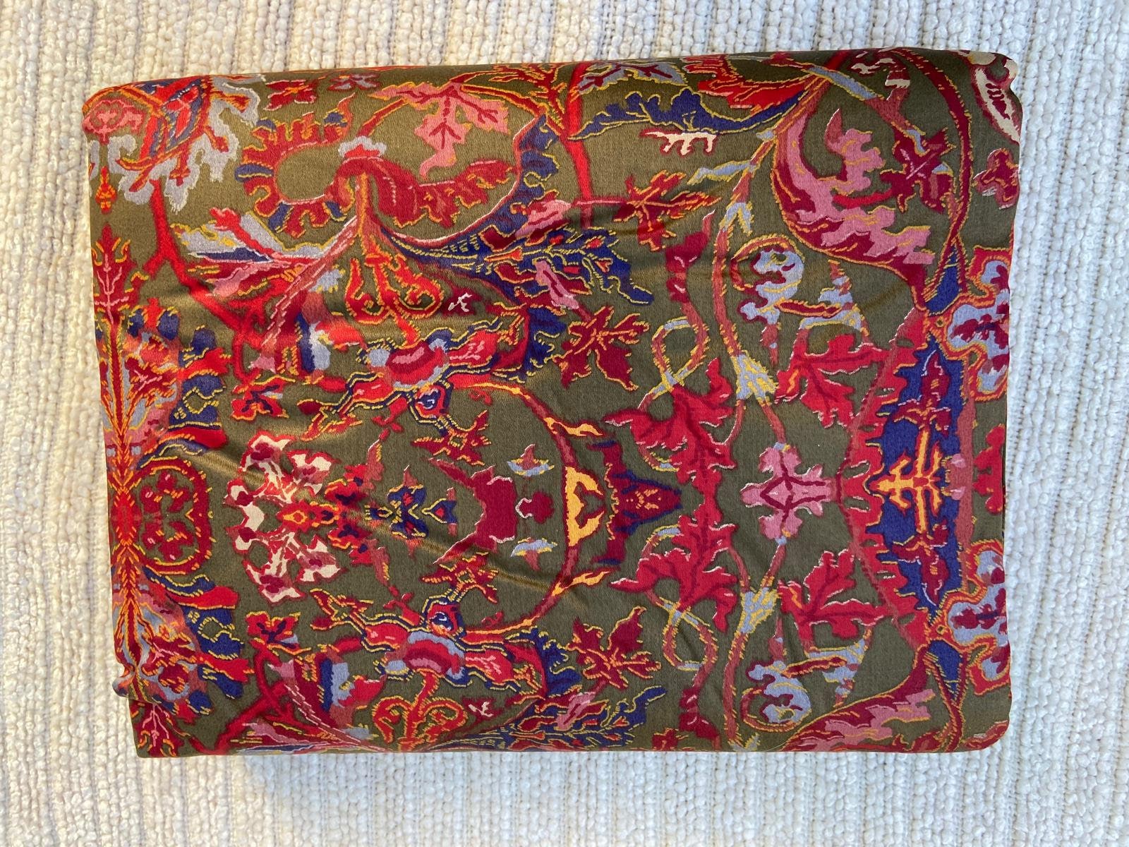 Ralph Lauren ワンツインフラットシーツ 花柄 レッド　USA製 Ralph Lauren Galahad Red Paisley Queen Fitted Sheet Sateen Rare