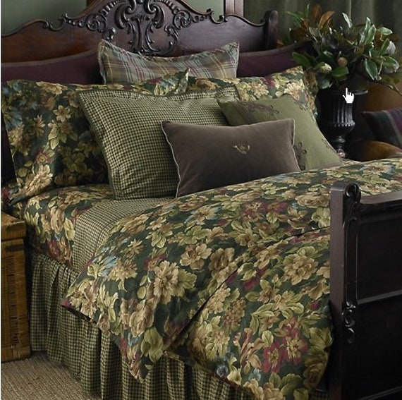 Ralph Lauren Edgefield Floral Green Full / Queen Comforter Vintage