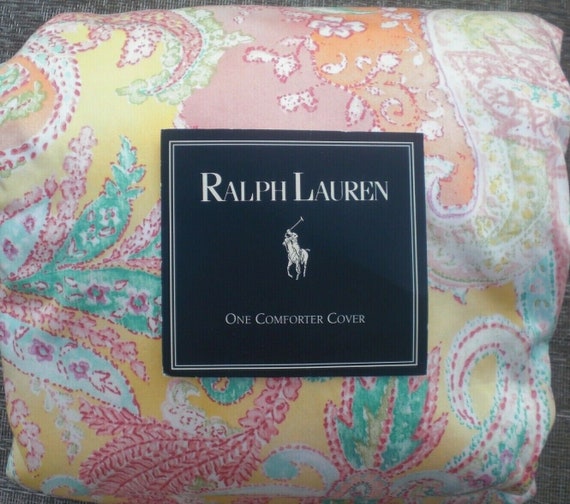 Ralph Lauren JAMAICA Paisley Coral KING Duvet / Comforter Cover