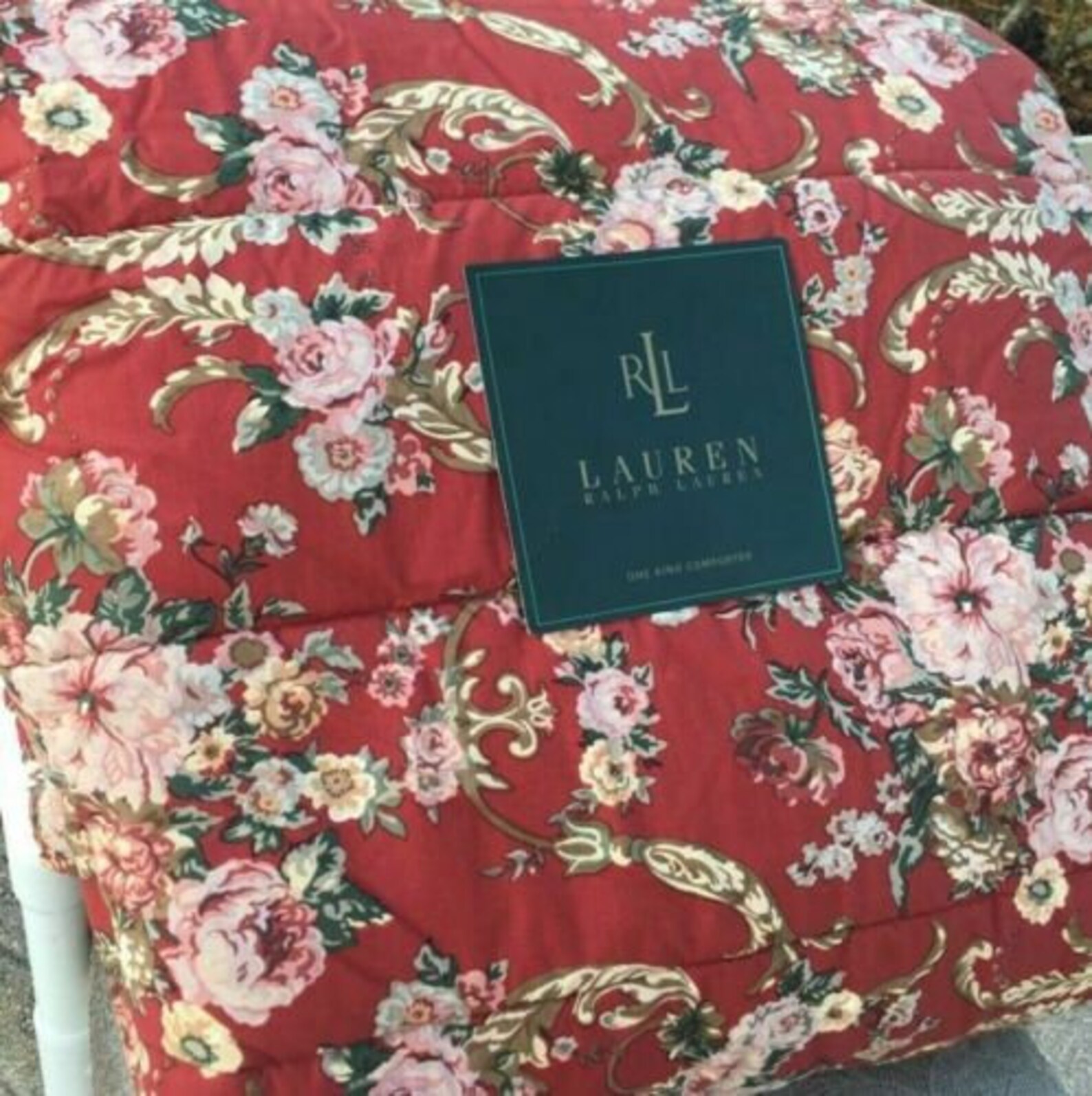 Ralph Lauren MARSEILLES Red Floral KING COMFORTER New Vintage Etsy