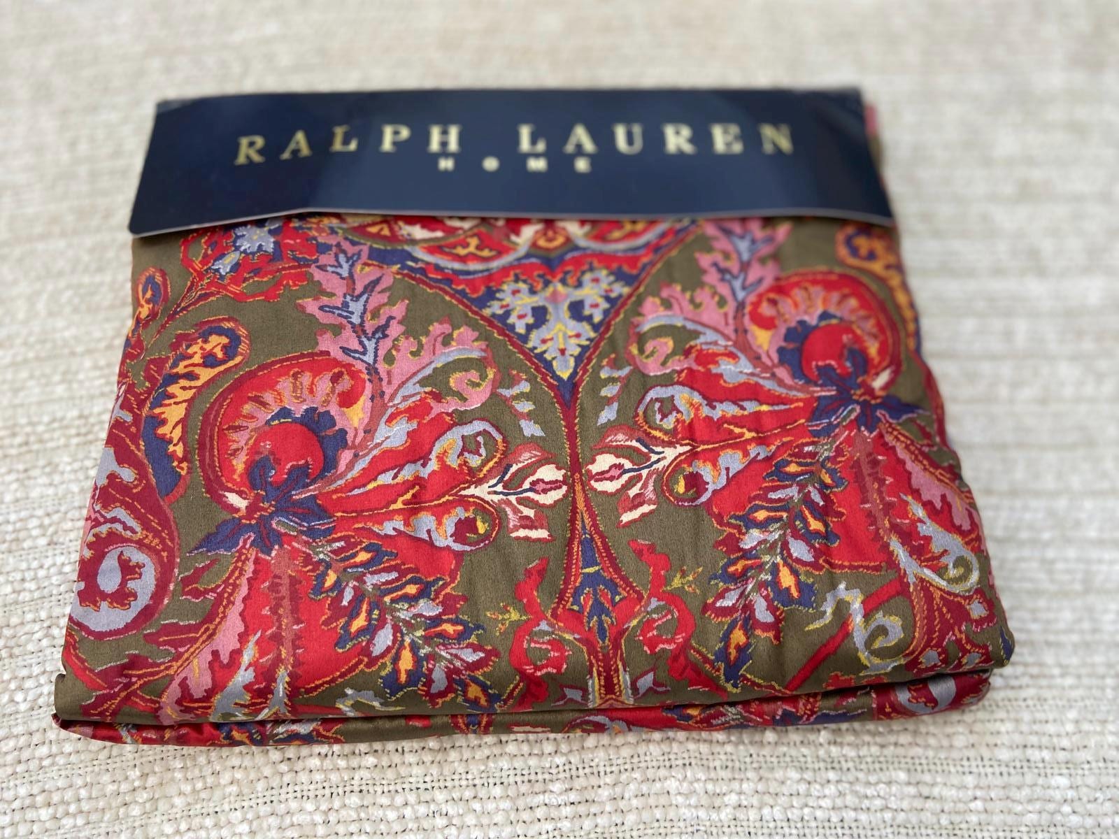 Ralph Lauren Galahad Red Paisley King Sheet Set 4 Pc Sateen Rare