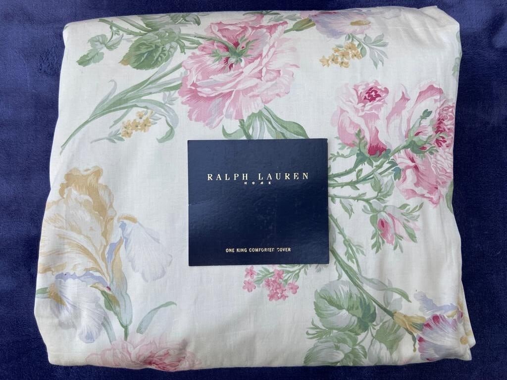 ラルフローレン　RALPH LAUREN ONE DUVET COVER Ralph Lauren Spencer Cotton Sateen BLUE CORNFLOWER Border