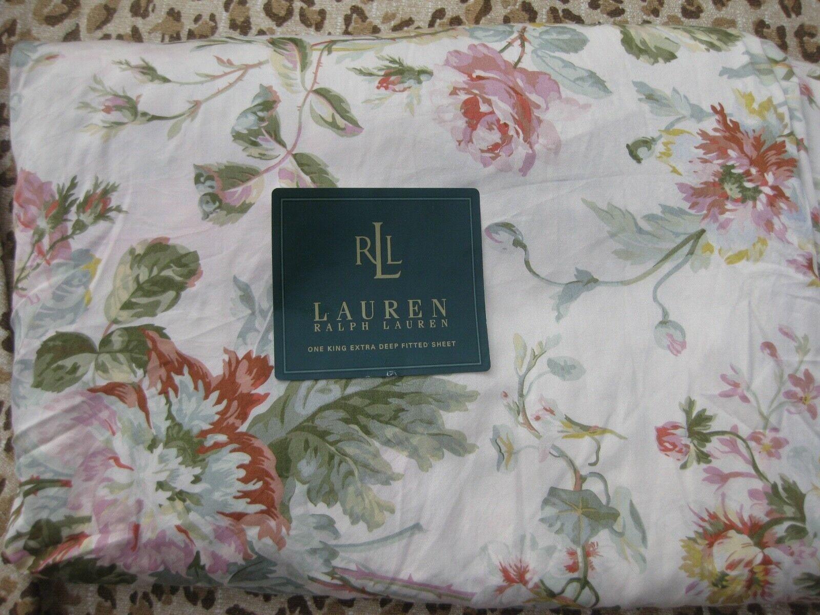Ralph Lauren WENTWORTH Floral KING Deep Fitted Sheet 300tc Vintage Rare