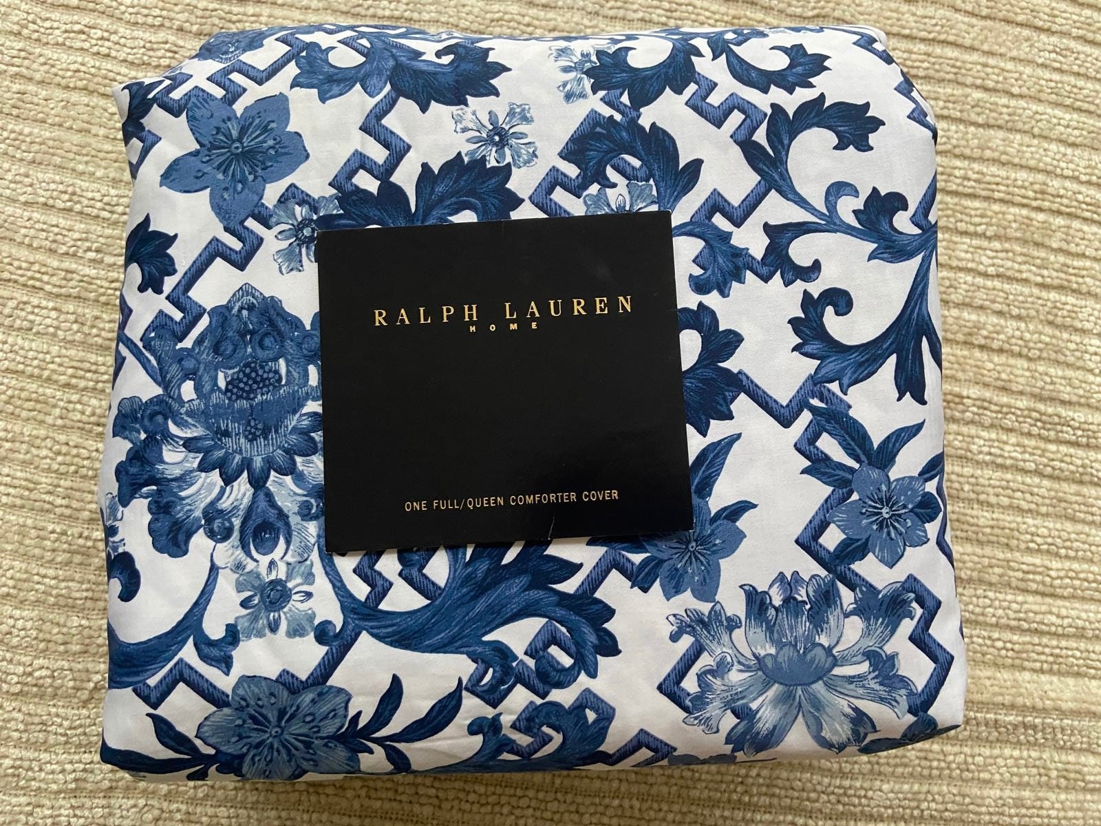 Ralph Lauren Dorsey Blue Porcelain Queen Duvet / Comforter Cover