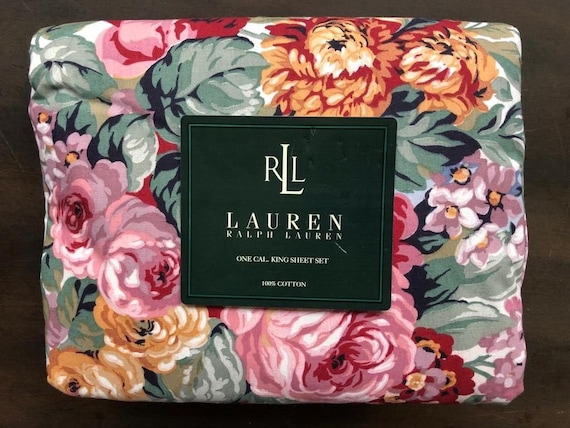 Ralph Lauren ALLISON Floral CALIFORNIA KING 4pc Sheet Set Vintage