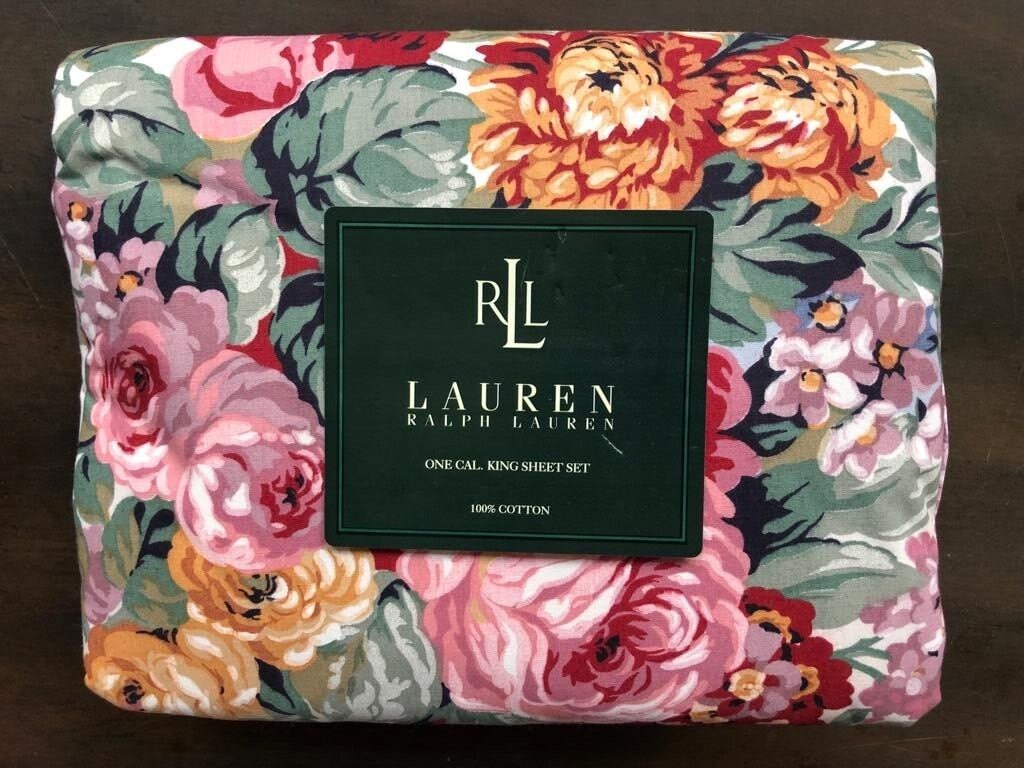 Ralph Lauren ALLISON Floral CALIFORNIA KING 4pc Sheet Set Vintage