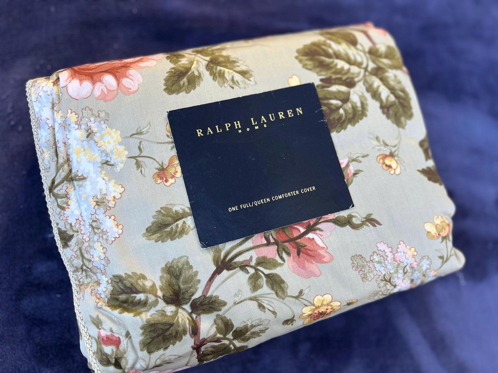 Ralph Lauren Yorkshire Rose Sage Floral Queen Duvet / Comforter