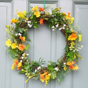 Wild flower Easter  door wreath/ all year round/ summer wreath/ spring wreath// farmhouse/rustic wreath/ Mother's day gift