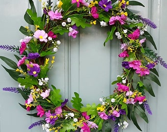 Wild flower Meadow  door wreath/ all year round/ summer wreath/ spring wreath// farmhouse/rustic wreath/ Mother's day gift