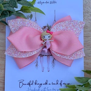 Pink Glitter Hair Bow | Girl Hair Accessories | Beautiful and Cute