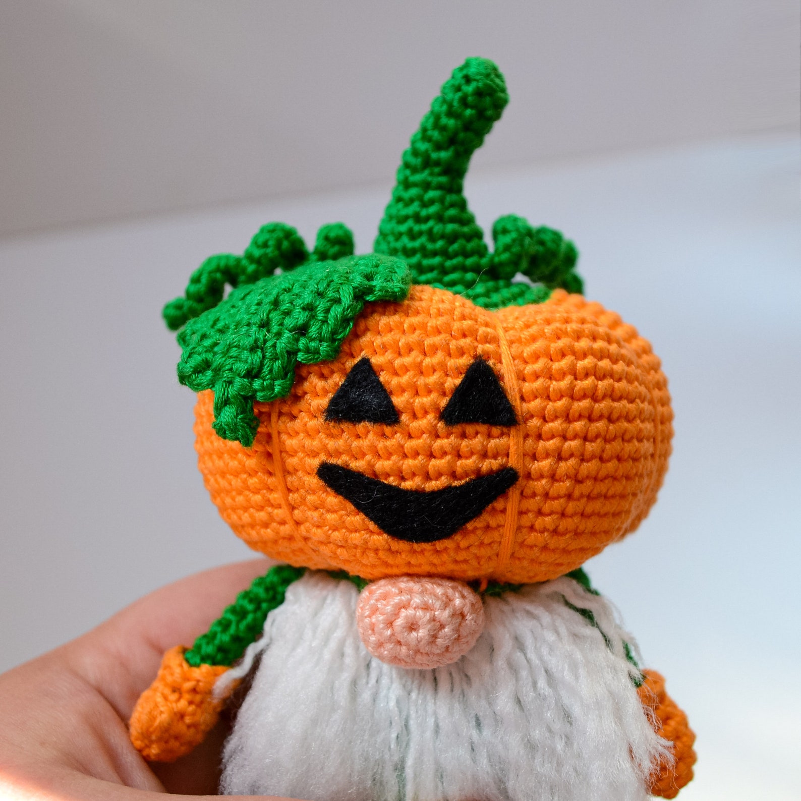Pumpkin gnome crochet pattern scandinavian gnome Halloween Etsy