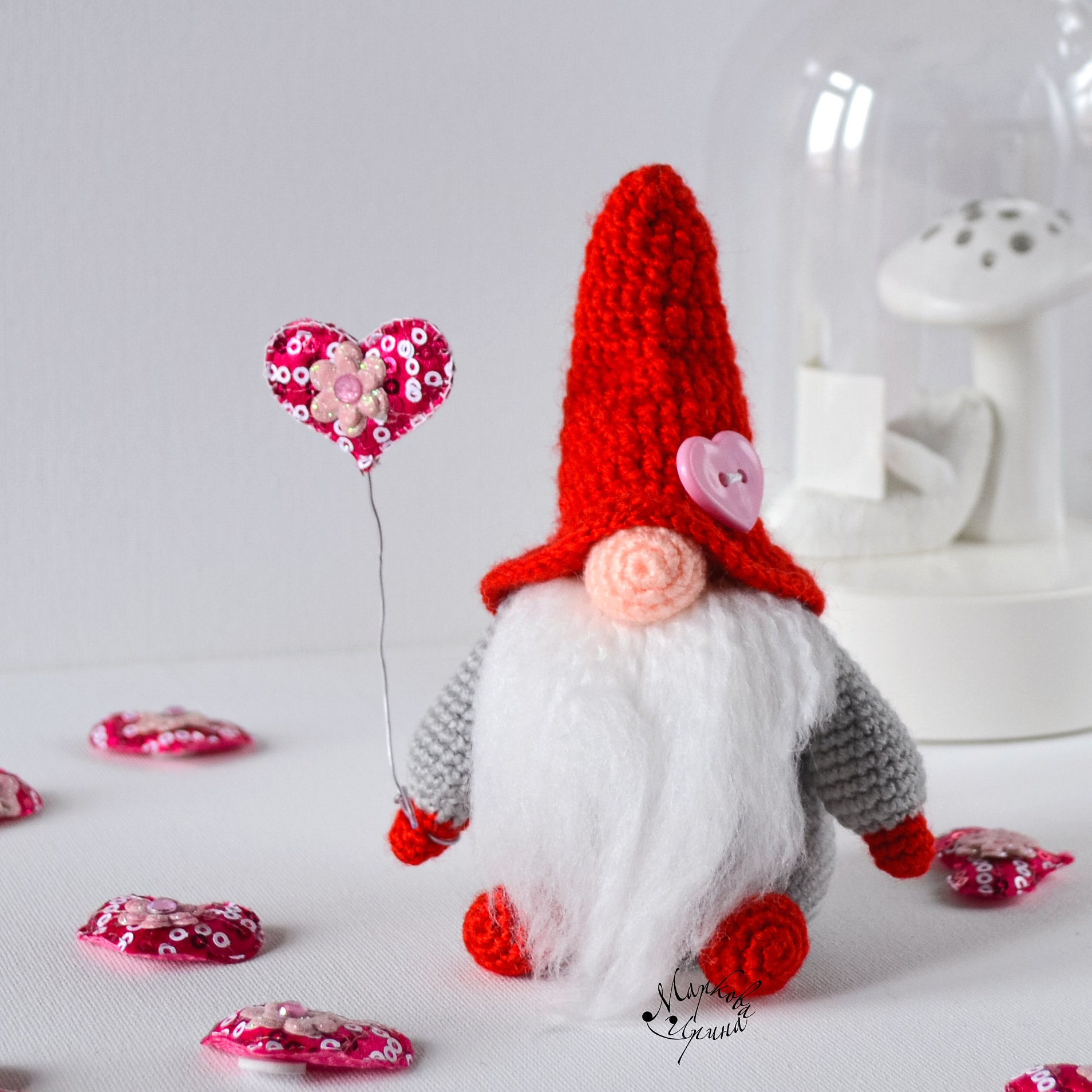 Valentine gnome crochet pattern Scandinavian gnome doll Etsy