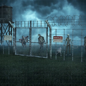 Halloween Digital Backdrop, Zombie Backdrop, The Living Dead, Zombie Digital Background