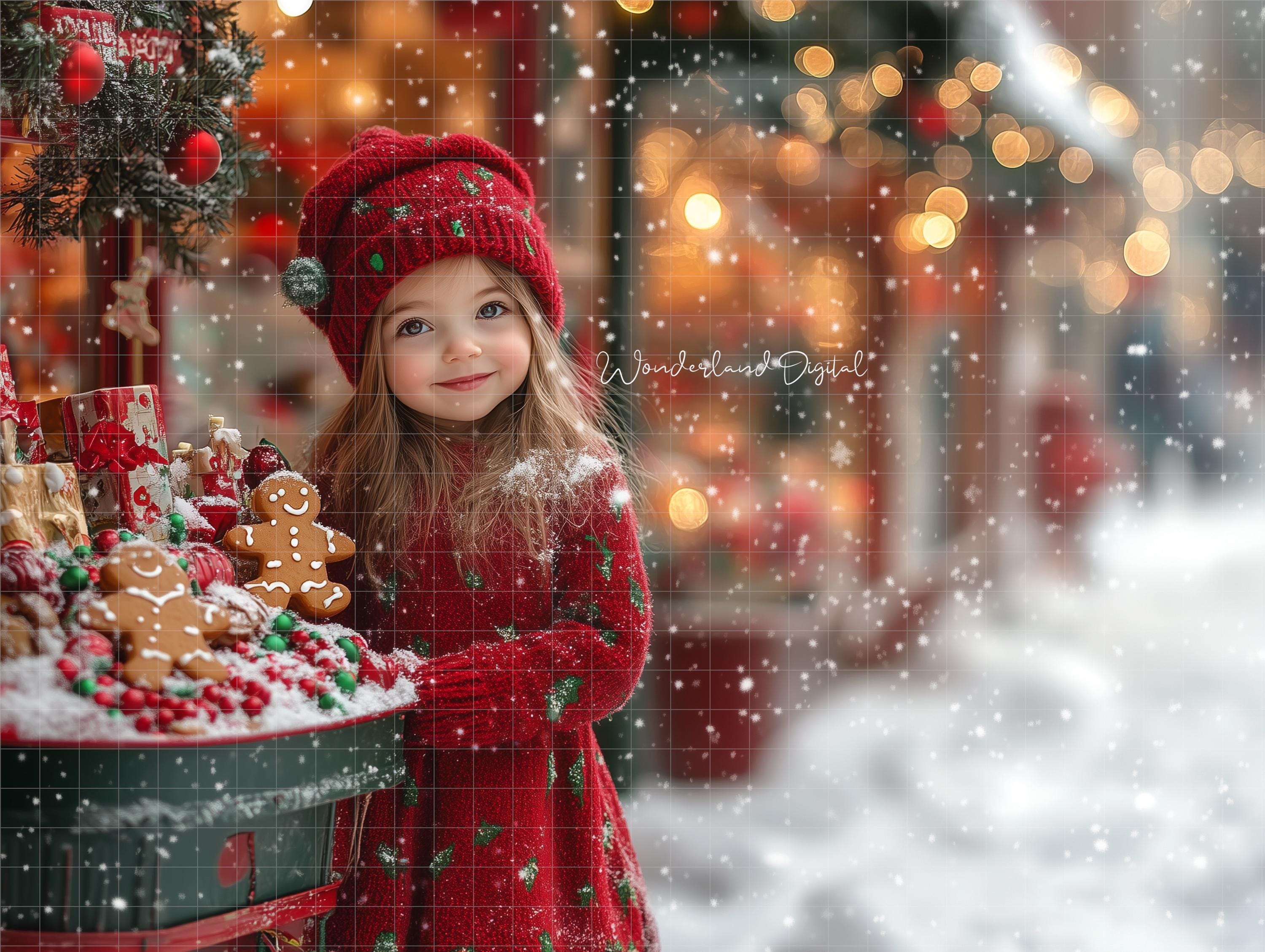 Gingerbread Child Computer Background 9 Gingerbread Digital Backdrops, Christmas Photography Backdrop Bundle ...