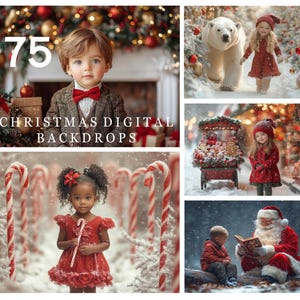 75 Christmas Digital Backdrops, Christmas Photography Backdrop Bundle, Digital Backdrops for Photo Compositions