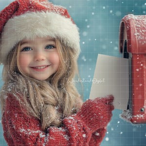 Fondo digital navideño, fondo con cartas a Papá Noel, fondo con buzón navideño, fondo digital para composiciones fotográficas