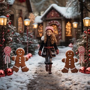 Gingerbread Child Computer Background 9 Gingerbread Digital Backdrops, Christmas Photography Backdrop Bundle ...