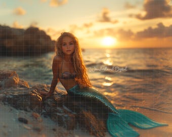 マーメイドデジタル写真背景、マーメイドフィン、マーメイドデジタル