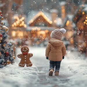 Gingerbread Child Computer Background 9 Gingerbread Digital Backdrops, Christmas Photography Backdrop Bundle ...