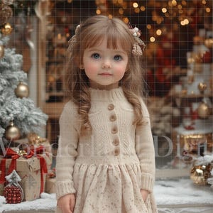 Christmas Photography Background - Digital Christmas Backdrop - Outdoor Christmas Backdrop with Christmas Trees and Gifts