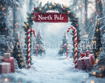 North Pole Digital Background - North Pole Digital Backdrop for Photo Compositions - Christmas Backdrop - Winter Background - North Pole