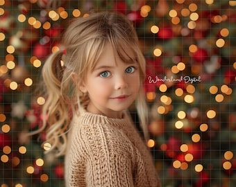 Christmas Digital Backdrop, Christmas Photography Backdrop, Christmas Bokeh Backdrop, Blurred Background