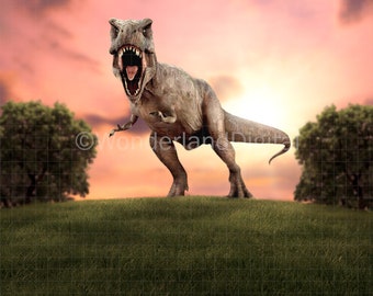 T-Rex Digital Photography Backdrop - Dinosaur Backdrop for Photo Compositions