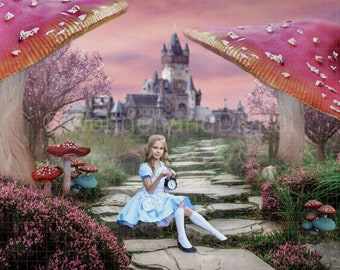 Märchen digitaler Hintergrund, digitaler Fantasy Hintergrund für Photoshop