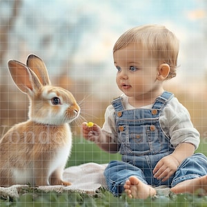 Newborn/Toddler Easter Digital Backdrop, Spring Bunny Background, Spring Background for Photo Compositions